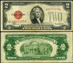 FR. 1505 $2 1928-D Legal Tender Mule *-A Block Fine+ Star