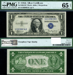 FR. 1608 $1 1935-A Silver Certificate Non-Mule K-C Block Gem PMG CU65 EPQ