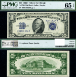 FR. 1704 $10 1934-C Silver Certificate B-A Block Gem PMG CU65 EPQ