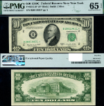 FR. 2013 B* $10 1950-C Federal Reserve Note New York B-* Block Gem PMG CU65 EPQ Star