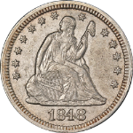 1848-P Seated Liberty Quarter Choice XF/AU Great Eye Appeal Strong Strike