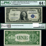 FR. 1609 $1 1935-A Silver Certificate Experimental (R) S-C Block Choice PMG CU64 EPQ