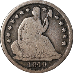 1840-O Seated Liberty Half Dime - No Drapery