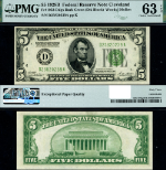 FR. 1952 D $5 1928-B Federal Reserve Note Cleveland D-A Block Choice PMG CU63 EPQ