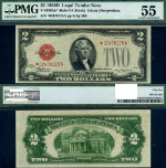 FR. 1505 M $2 1928-D Legal Tender Mule *-A Block PMG AU55 Star