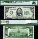 FR. 2104 D $50 1934-B Federal Reserve Note Cleveland D-A Block CH PMG AU58 EPQ