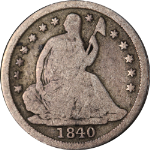 1840-O Seated Liberty Half Dime - No Drapery