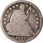 1840-O Seated Liberty Half Dime - No Drapery