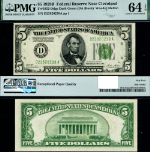 FR. 1952 D $5 1928-B Federal Reserve Note Cleveland D-A Block DGS Choice PMG CU64 EPQ