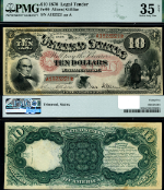 FR. 99 $10 1878 Legal Tender Choice PMG VF35 NET - Trimmed, Stained