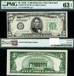 FR. 1959 D $5 1934-C Federal Reserve Note Cleveland D-* Block Choice PMG CU63 EPQ Star