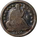 1840-O Seated Liberty Half Dime - No Drapery