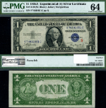 FR. 1610 $1 1935-A Silver Certificate &#39;S&#39; Experimental S-C Block Choice PMG CU64