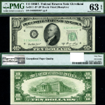 FR. 2011 D* $10 1950-A Federal Reserve Note Cleveland D-* Block Choice PMG CU63 EPQ Star