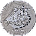 2022 Cooks Islands 1 Ounce Silver - $1 H.M.S. Bounty - BU - STOCK