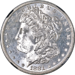 1881-S Morgan Silver Dollar 25th Anniversary NGC MS63 Black Label Blast White