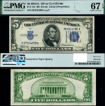 FR. 1651 $5 1934-A Silver Certificate H-A Block Superb PMG CU67 EPQ