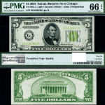 FR. 1955 G $5 1934 Federal Reserve Note Chicago G-A Block LGS Gem PMG CU66 EPQ