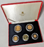 1987 Isle of Man Angel 4 Coin Gold Proof Set - OGP