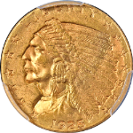 1925-D Indian Gold $2.50 PCGS MS63 Great Eye Appeal Strong Strike
