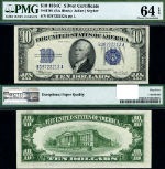 FR. 1704 $10 1934-C Silver Certificate B-A Block Choice PMG CU64 EPQ