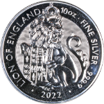 2022 Great Britain 10 Ounce Silver - Royal Tudor Beasts: Lion of England - STOCK