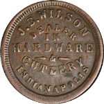 J.B. Wilson Hardware Indianapolis IN - 460Y-1A - R.5 - 1863 Store Card
