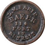 L.W. Barie Baker Detroit MI - 225F-3A - R.4 - 1863 Store Card