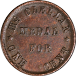McClellan Medal for One Cent - 1863 Store Card