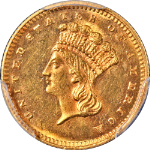 1867 Indian Princess Gold $1 PCGS MS62 Superb Eye Appeal Strong Strike