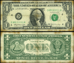 FR. 1905 D $1 1969-B Federal Reserve Note FSN #D09111111A D-A Block Fine