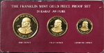 1979 Franklin Mint 3 Coin Gold Proof Set - .999 Fine - 1.75oz AGW - OGP