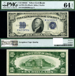 FR. 1704 $10 1934-C Silver Certificate B-A Block Choice PMG CU64 EPQ