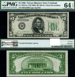 FR. 1956 Dm $5 1934 Federal Reserve Note Mule Cleveland D-A Block Choice PMG CU64 EPQ