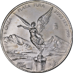 2005-Mo Mexico 1 Ounce Silver Libertad - 1 Onza - BU - Spotted