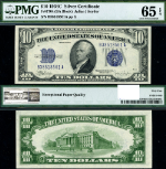 FR. 1704 $10 1934-C Silver Certificate B-A Block Gem PMG CU65 EPQ