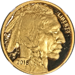 2018-W Buffalo Gold $50 NGC PF70 Ultra Cameo Brown Label