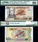 Pick# 120 S 10 Pound Bank of Scotland Gem PMG CU66 EPQ
