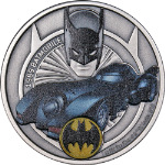 2021 Niue $2 Silver Coin - 1989 Batmobile Colorized - 1 Ounce 999 OGP COA