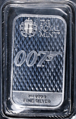 007 James Bond 1 Ounce Silver Bar - Diamonds are Forever - 999 Fine - STOCK