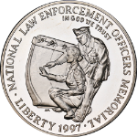 1997 National Law Enforcement Officers Commem Silver $1 Set - Patch &amp; Pin OGP