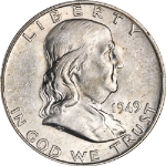 1949-D Franklin Half Dollar- Full Bell Lines