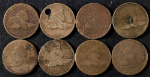 1857 Flying Eagle Cents - Damaged or Holed 8 Coin Bulk Lot