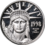 1998-W Platinum American Eagle $10 Proof Bullion Coin - OGP COA - STOCK