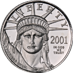 2001-W Platinum American Eagle $10 Proof Bullion Coin - OGP COA - STOCK