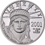 2001-W Platinum American Eagle $50 Proof Bullion Coin - OGP COA - STOCK