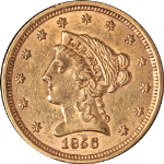 1856-P Liberty Gold $2.50 Choice AU/BU Great Eye Appeal Strong Strike