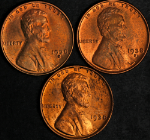 1938-P,D,S Lincoln Cents - 3 Coin Bulk Lot