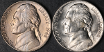 1942-P Type 1 &amp; 2 (Silver) Jefferson Nickels - 2 Coin Bulk Lot