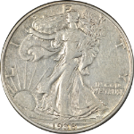 1938-D Walking Liberty Half Choice XF/AU Key Date Great Eye Appeal Strong Strike